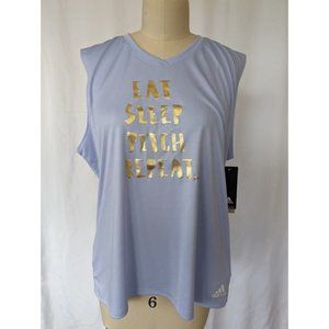 Women's adidas Fast Pitch Softball Sleeveless Shirt Size XL Purple Graphic NEW